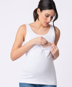 Ropa Premama Seraphine | Camiseta Lactancia De Tirantes - Blanco