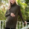 Lactancia Seraphine | Jersey Premama Y De Lactancia Con Cuello Vuelto En Color Caqui