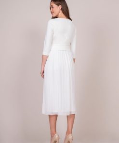 Ropa Premama Seraphine | Vestido Premama De Marfil Plisado Midi