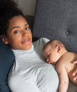 Ropa Premama Seraphine | Jersey Premama Gris Bambu De Cuello Vuelto