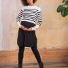 Ropa Premama Seraphine | Vestido Premama Y De Lactancia En Color Negro Con Jersey De Rayas Marineras
