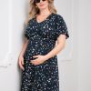 Ropa Premama Seraphine | Vestido Premama Y De Lactancia De Punto En Color Negro De La Coleccion Curve